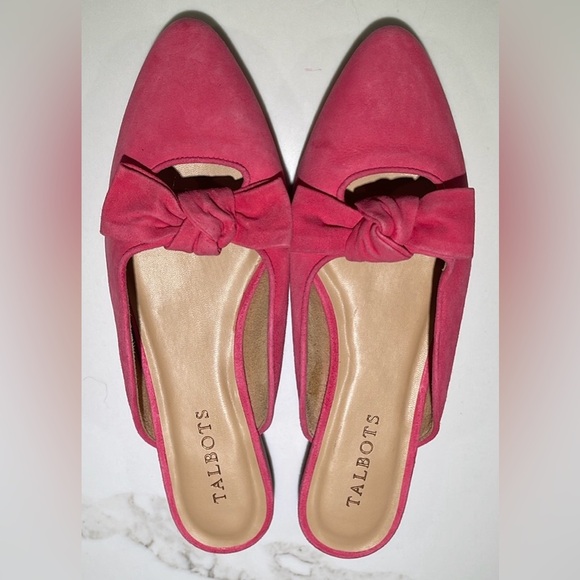 TALBOTS Edison Leather Bow Shoes, Mules/Slides Size 7 1/2 - Picture 5 of 9